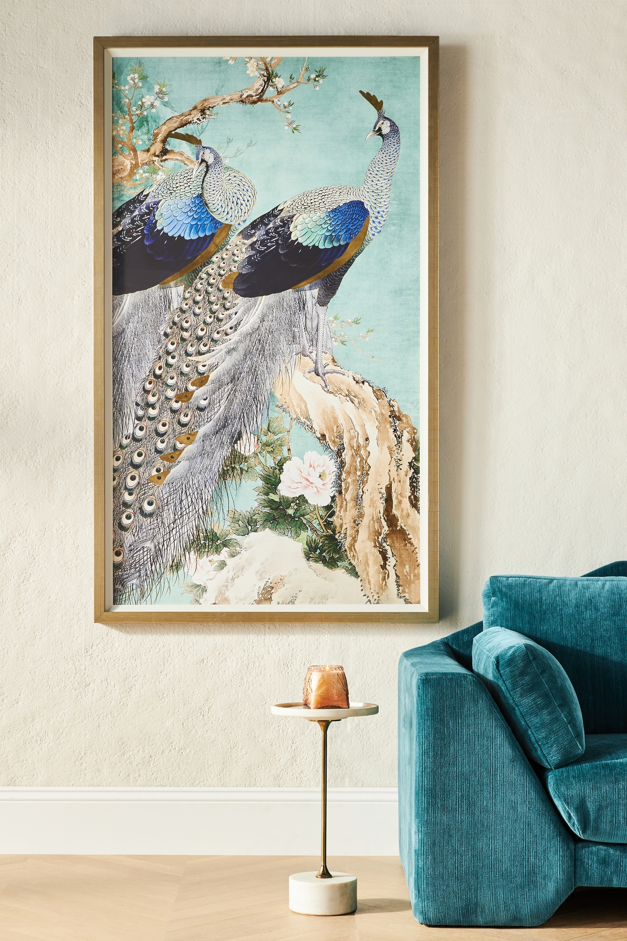 Teal Peacock Wall Art