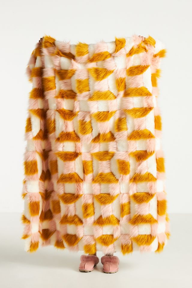 Pink and discount yellow throw blanket