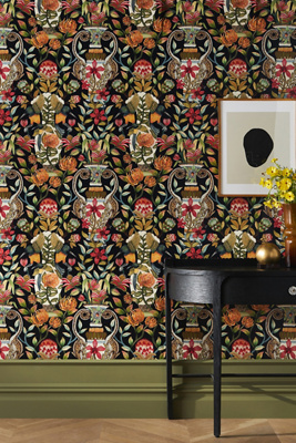 Cole & Son Protea Garden Wallpaper In Black