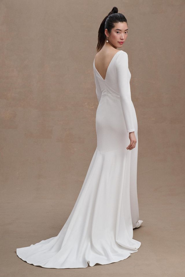 Jenny Yoo Sabel Long-Sleeve Crepe Wedding Gown #2