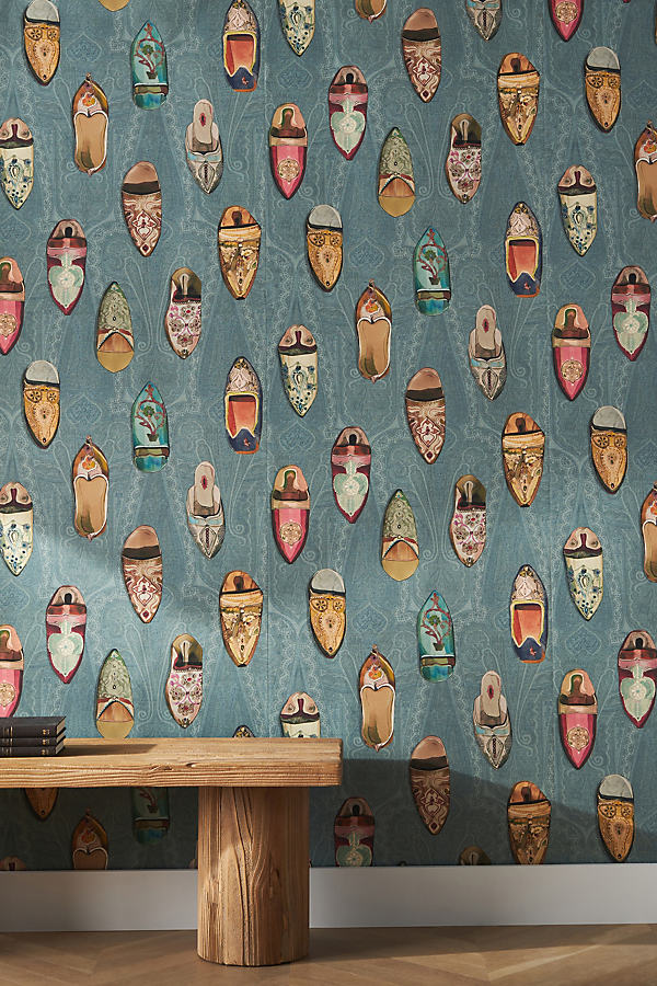 Anthropologie Babouches Wallpaper In Blue
