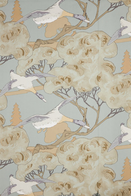 Anthropologie Grand Flying Ducks Wallpaper In Blue