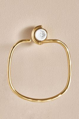 Anthropologie Aino Brass Towel Ring In Brown