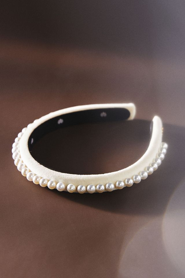 Lele Sadoughi Velvet Pearl Gigi Headband #1