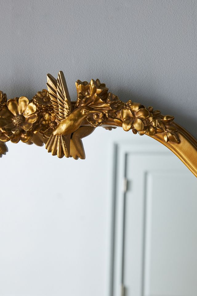 Luisa Hummingbird Gilded Flower Floor Mirror #2