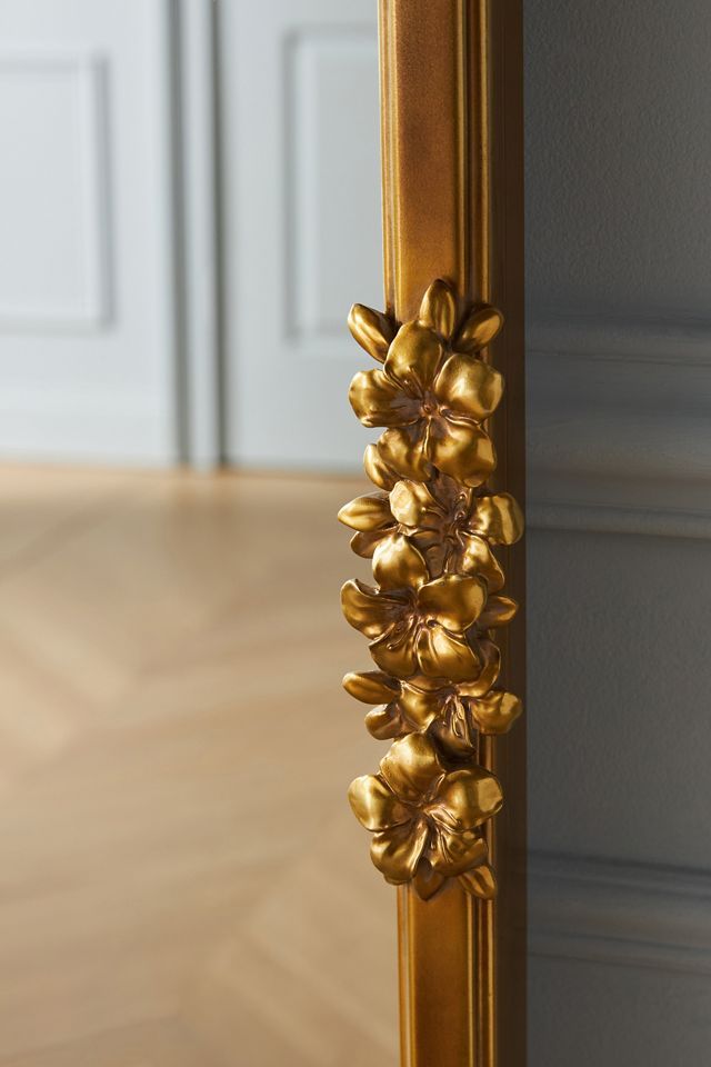 Luisa Hummingbird Gilded Flower Floor Mirror #3