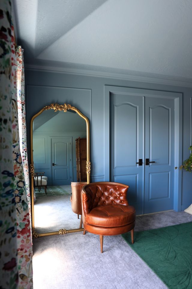 Luisa Hummingbird Gilded Flower Floor Mirror | AnthroHome