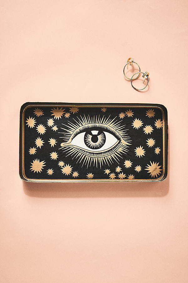Les Ottomans Handpainted Eye Tray In Black