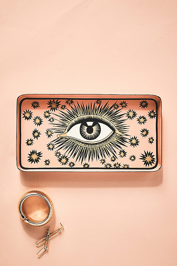 Les Ottomans Handpainted Eye Tray In Pink