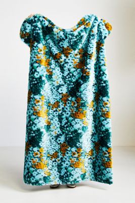 Floral Faux Fur Throw