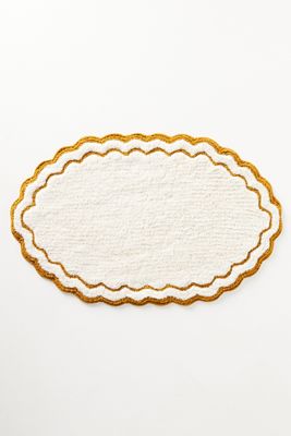 Rosita Cotton Scalloped Oval Bath Mat