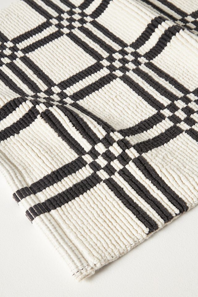Handwoven Tile Grid Bath Mat #2
