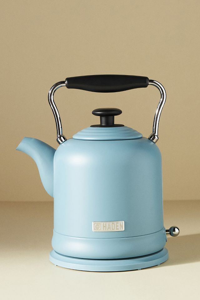 Haden 75025 HIGHCLERE Vintage Retro 1.5 Liter/6 Cup Capacity Innovative  Cordless Electric Stainless Steel Tea Pot Kettle with 360 Degree Base, Pool  Blue