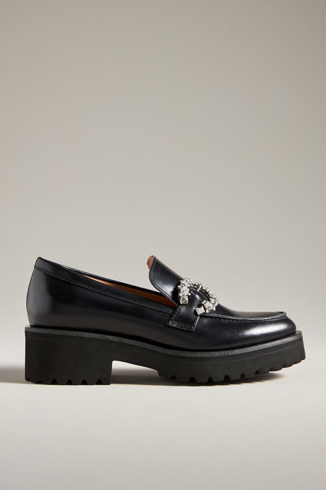 All Black Lady Bling Loafers #1