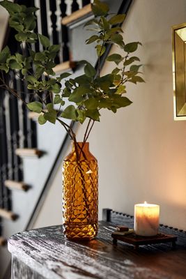 Textured Glass Bottle-Neck Vase