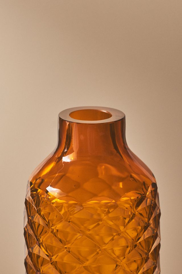Textured Glass Bottle-Neck Vase #4
