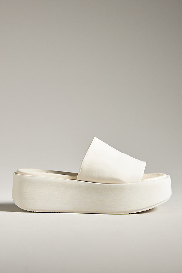By Anthropologie Platform Slide Sandals In White