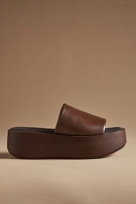 By Anthropologie Platform Slide Sandals In Brown