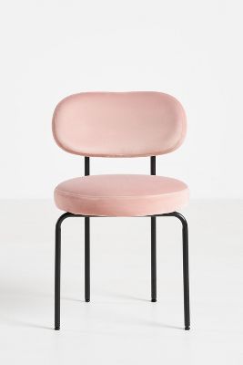Anthropologie Velvet Tashi Dining Chair In Pink