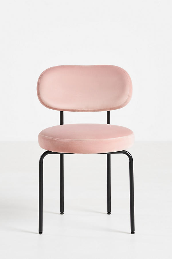 Anthropologie Velvet Tashi Dining Chair In Pink
