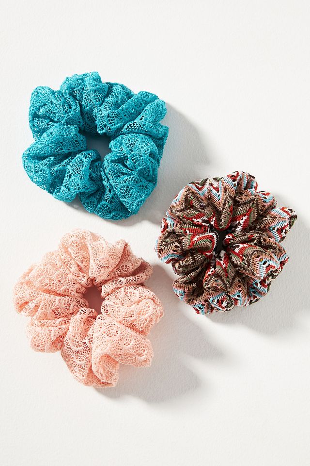 Retro Crochet Scrunchies, Set of 3 | Anthropologie