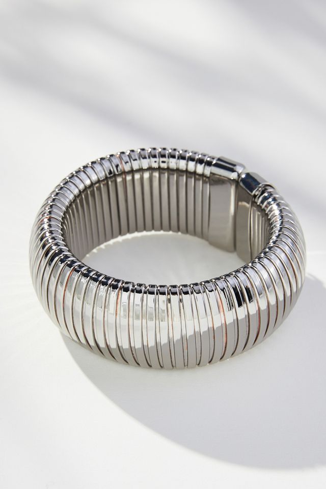 Wide Ribbed Bracelet