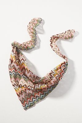 By Anthropologie Retro Crochet Head Scarf In Pink