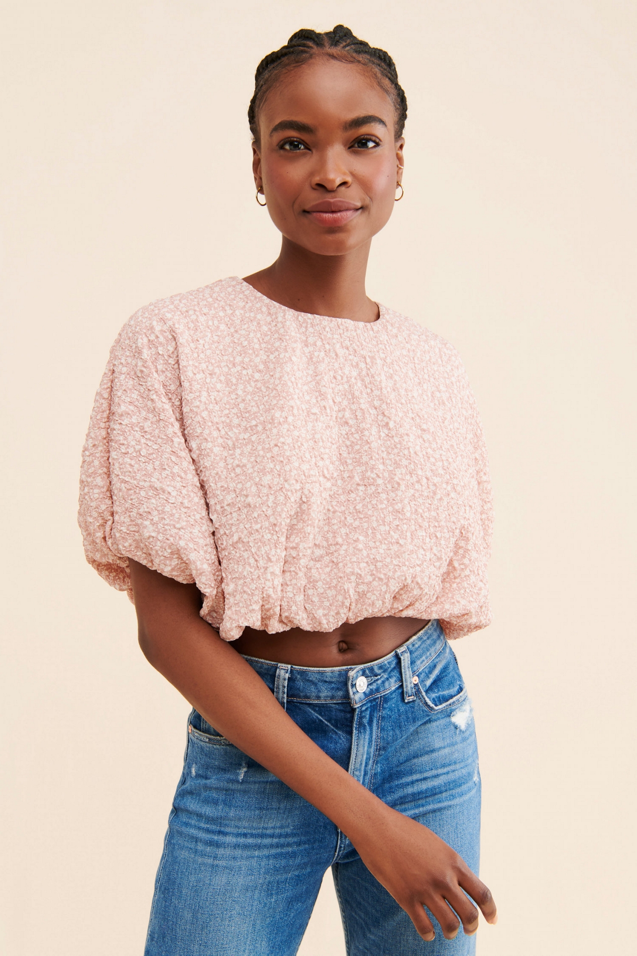English Factory Cotton Candy Cropped Blouse