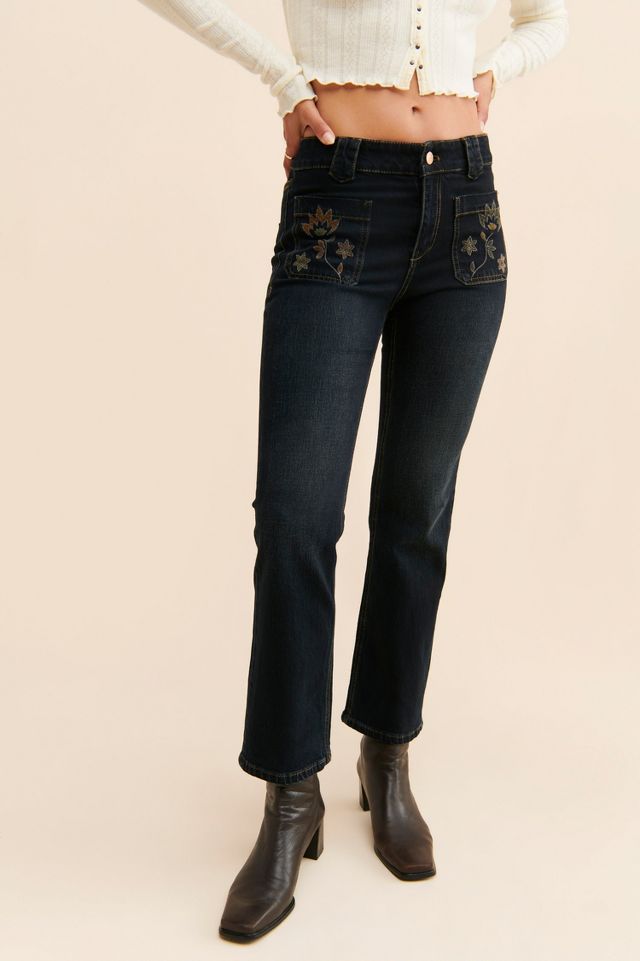 Natalia Embroidered Flare Jean