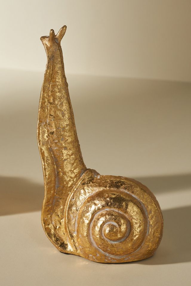Gold Gilded Snail Bookends #2