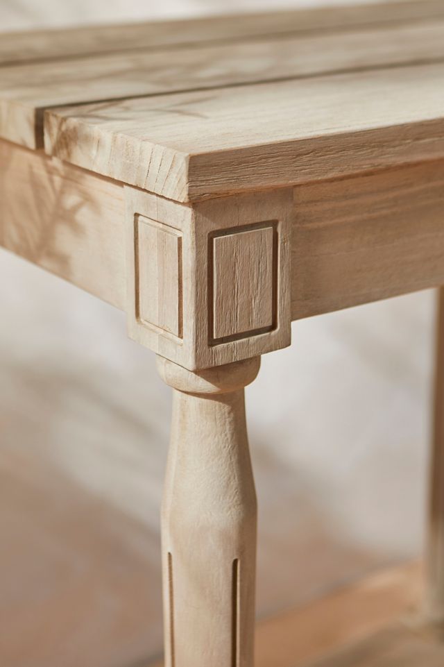 Turned Leg Teak Console #1