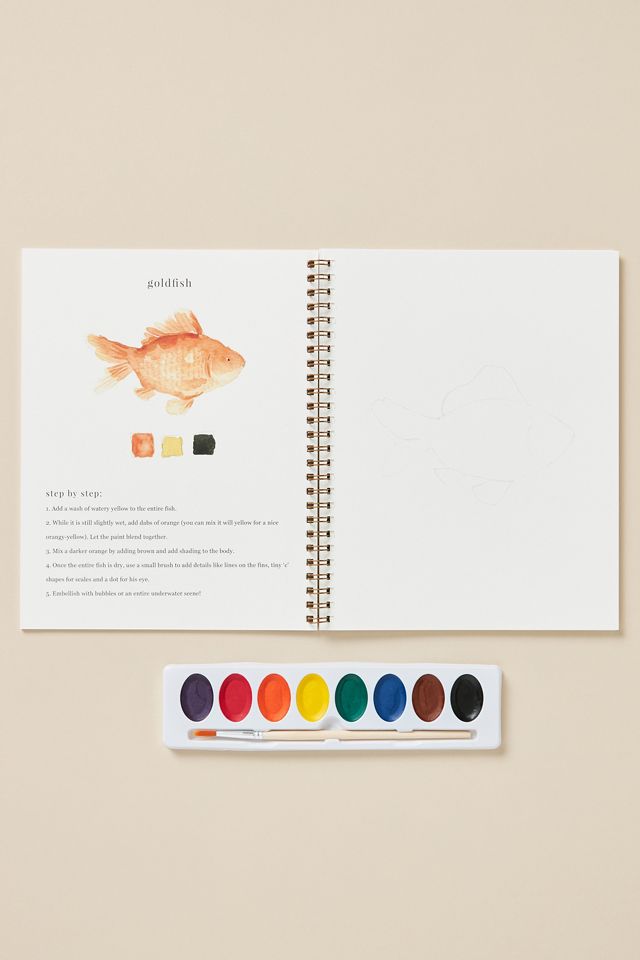 emily lex Watercolor Workbook Animals - Antiquaria