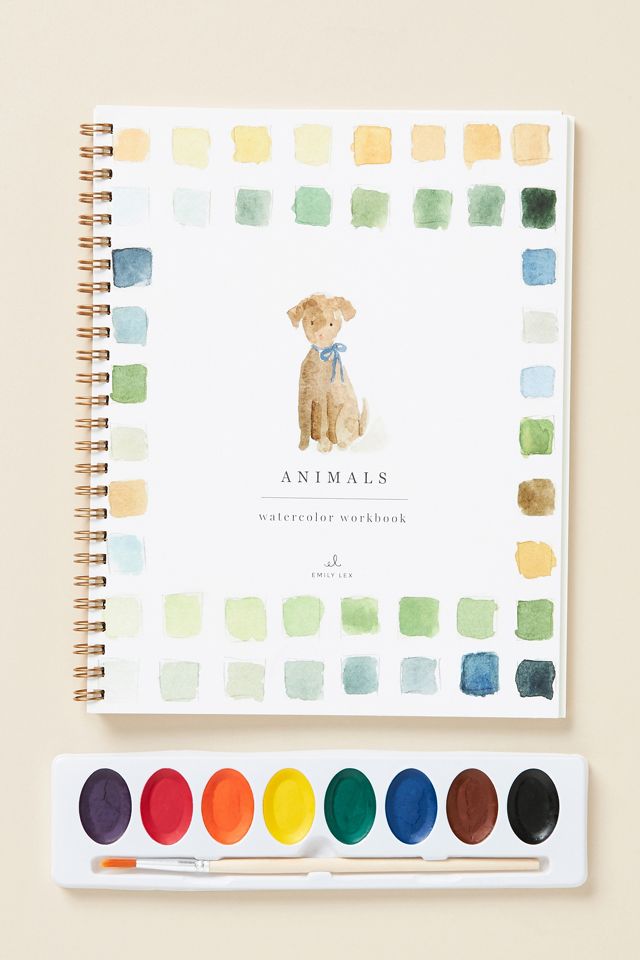 emily lex Watercolor Workbook Animals - Antiquaria