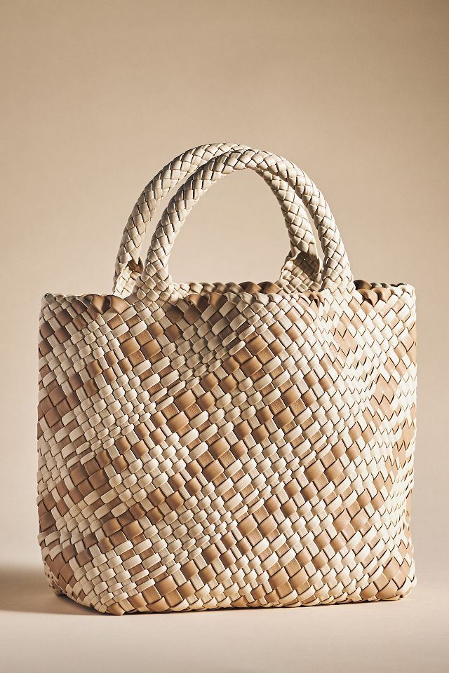 Woven Faux Leather Tote Anthropologie