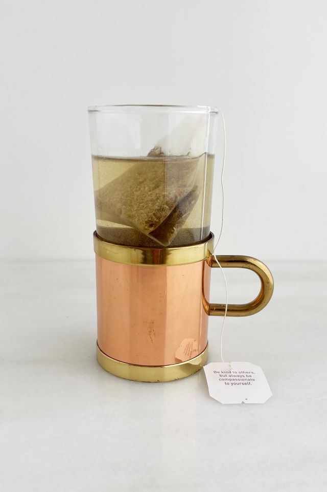 Old Flame Candle Co. Vintage Hot Beverage Mugs with Copper + Brass Sleeves #2