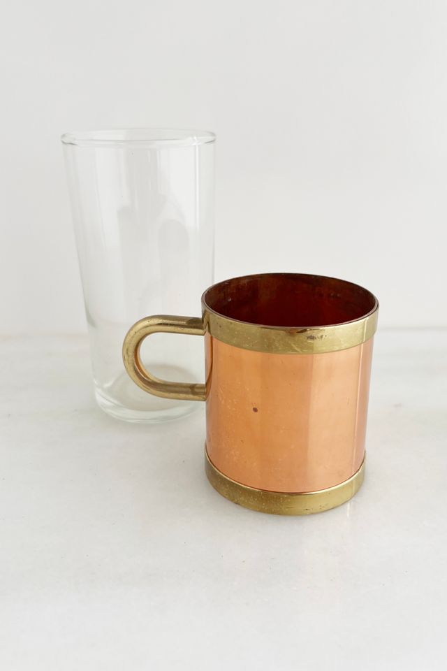 Old Flame Candle Co. Vintage Hot Beverage Mugs with Copper + Brass Sleeves #3