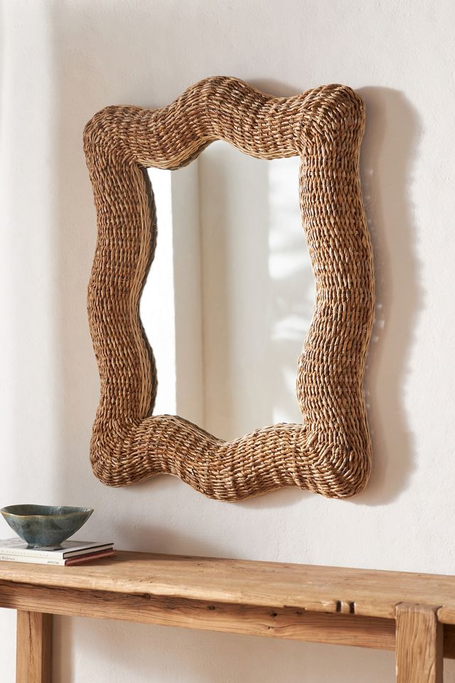 Morris Handwoven Banana Leaf Wall Mirror #1