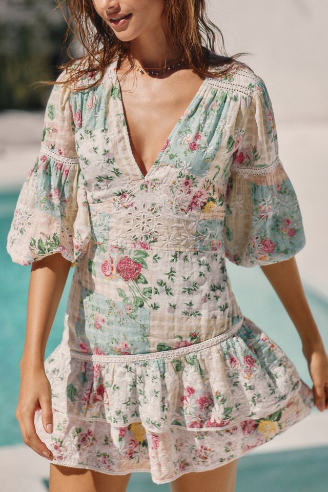 Barok Paris Ruffled V-Neck Mini Dress | Anthropologie