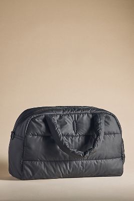 thacker Quinn Puffy Quilted Duffle Bag in Black