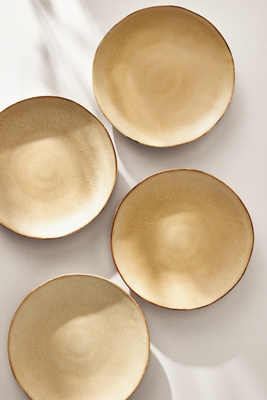 Anthropologie Jasper Portuguese Dinner Plates, Set Of 4 In White