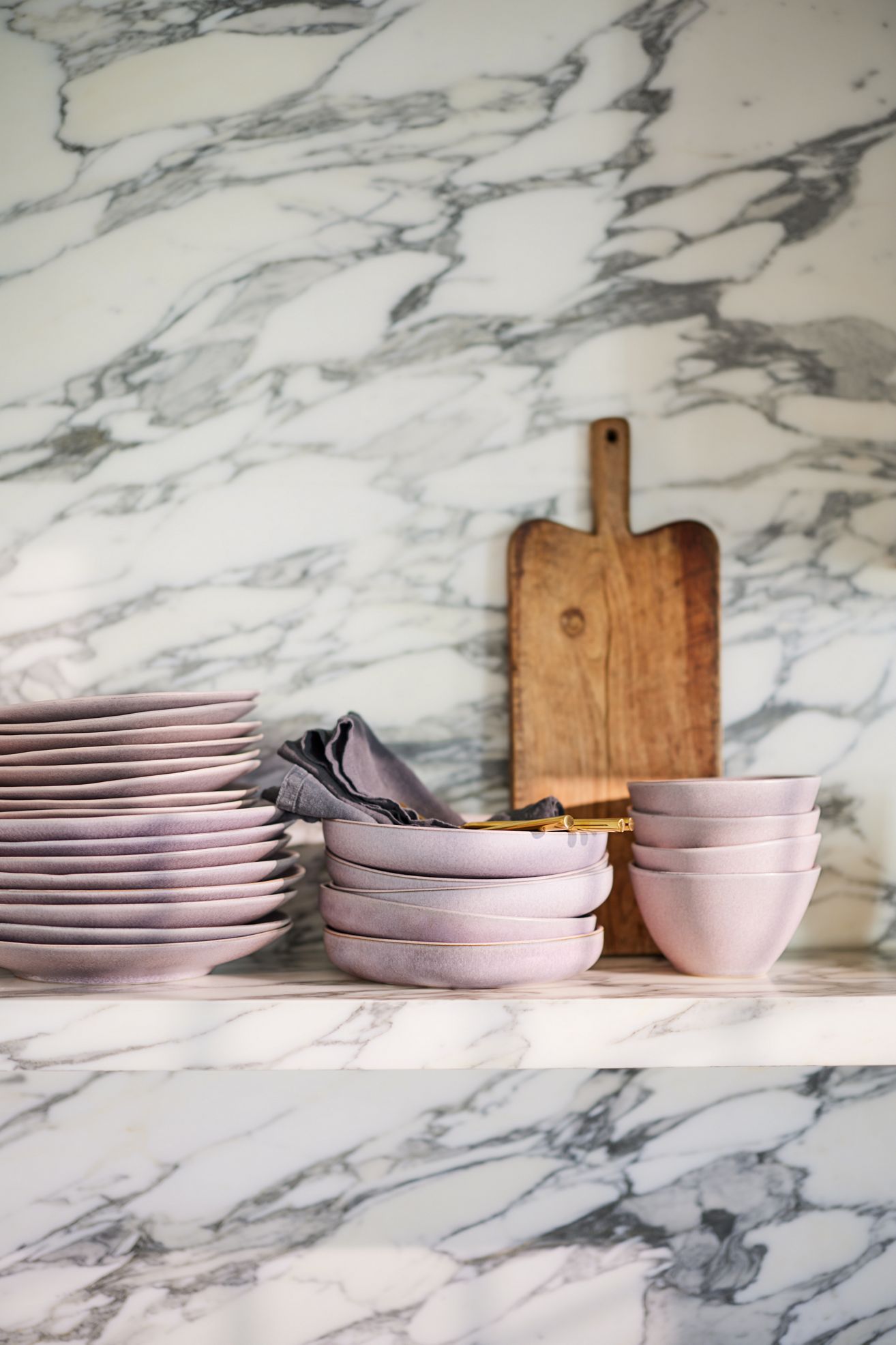 The Jasper Portuguese Stoneware Side Plates, Set of 4 - Lilac, Standard, Set Of 4