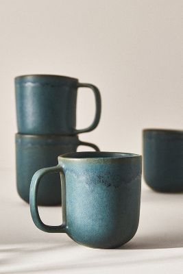 Anthropologie Jasper Portuguese Mugs, Set Of 4 By  In Blue Size S/4 Mug/cu