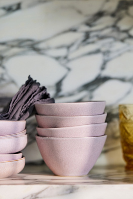 The Jasper Portuguese Stoneware Cereal Bowls, Set of 4 - Lilac