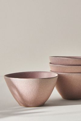 Anthropologie Jasper Portuguese Cereal Bowls, Set Of 4 By  In Purple Size S/4 Mug/cu