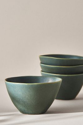 Anthropologie Jasper Portuguese Cereal Bowls, Set Of 4 By  In Blue Size S/4 Mug/cu