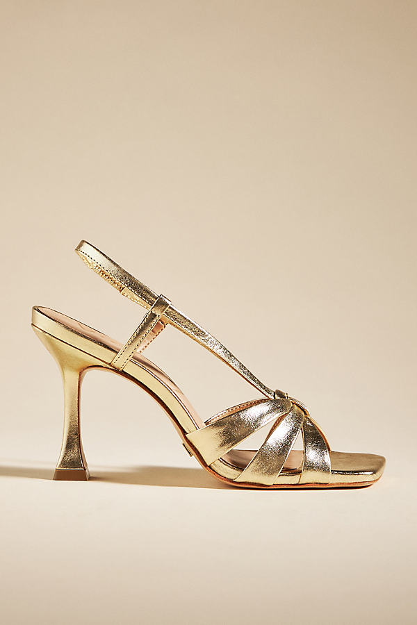 Vicenza Square-toe Heels In Gold