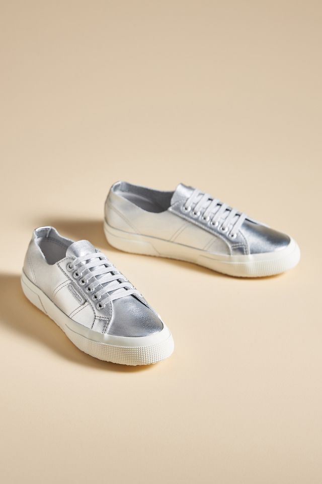 Metallic Silver Trainers for Women