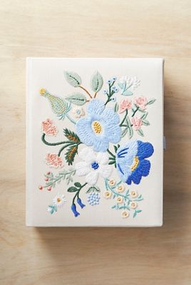 Floral Embroidered Keepsake Box