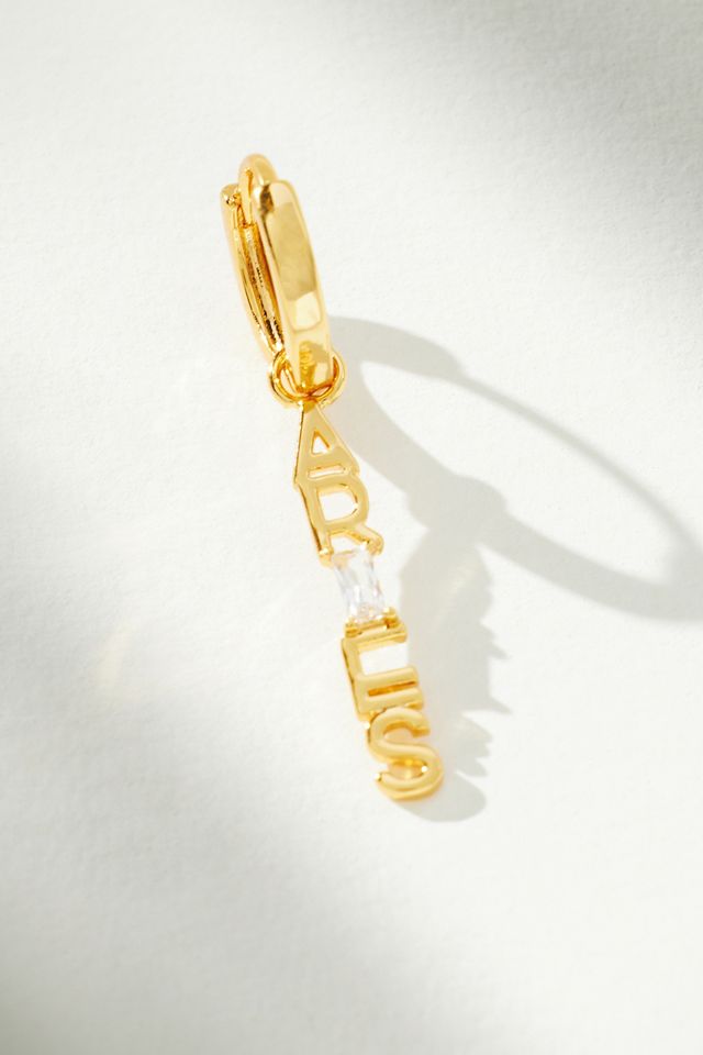 Crystal Zodiac Charm Huggie Earrings #2