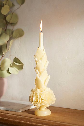 Oaxacan Floral Taper Candle, Tall Flower